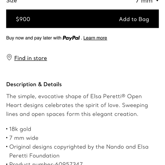 Tiffany & Co. Elsa Peretti Open Heart 18k Earrings - Picture 8 of 8